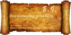 Bardiovszky Izaiás névjegykártya